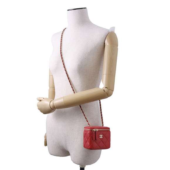 Chanel Accessory Bag Vanity Matelasse Lambskin Pouch Mark Coco - Picture 5 of 11